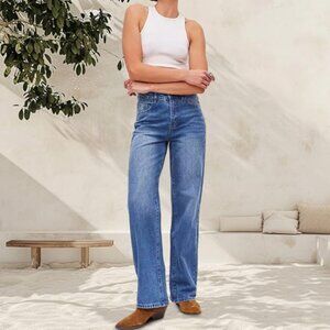 Womens Wide Leg Jeans High Waisted Straight Leg Stretchy Baggy Trendy Casual